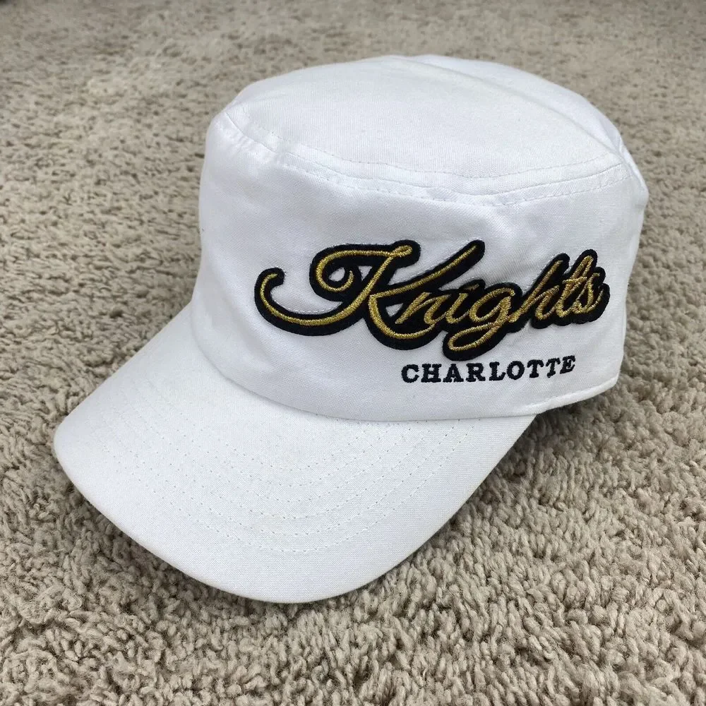 Charlotte Knights MiLB Hat Women S Cadet Adjustable White Gold Side Spellout Cap